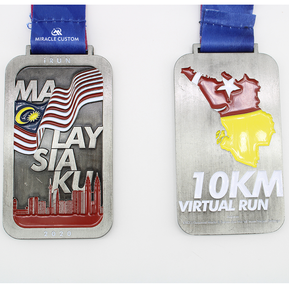 Custom iRUN Warna Warni Malaysiaku Virtual Run 2020 Sports Medals