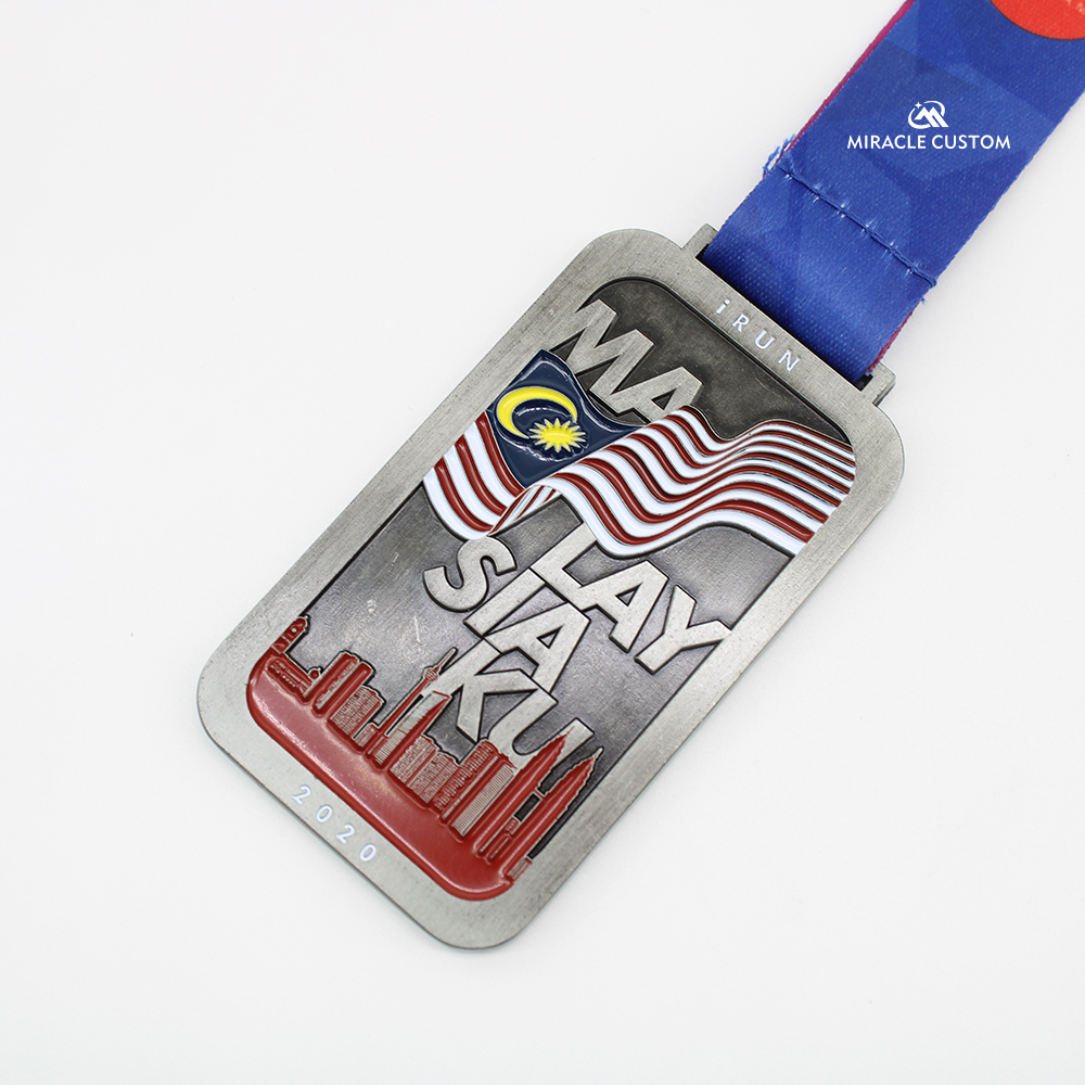 Custom iRUN Warna Warni Malaysiaku Virtual Run 2020 Sports Medals