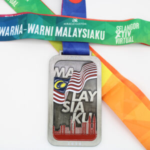 Custom iRUN Warna Warni Malaysiaku Virtual Run 2020 Sports Medals