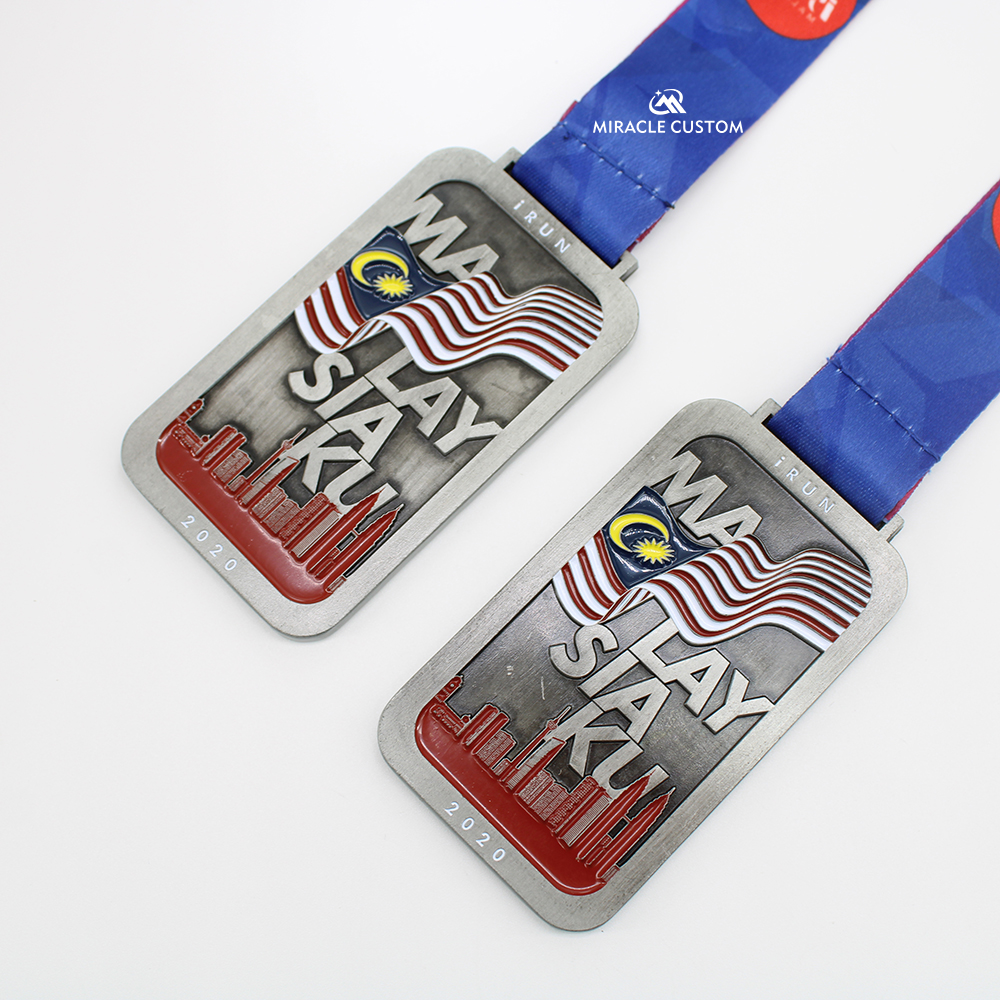 Custom iRUN Warna Warni Malaysiaku Virtual Run 2020 Sports Medals