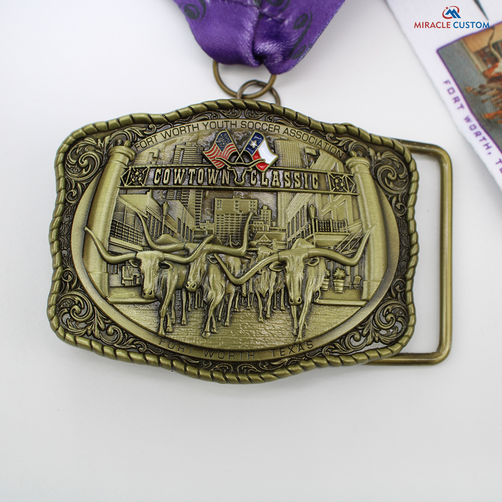 Custom Antique Bronze Metal Belt Buckles Medals With Your Logo