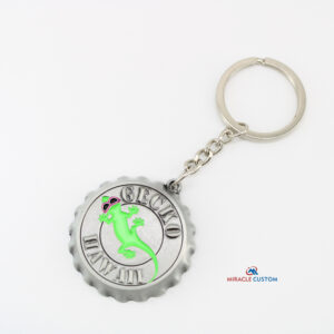 Custom Beer Cap Keychain with Bottle Opener Features