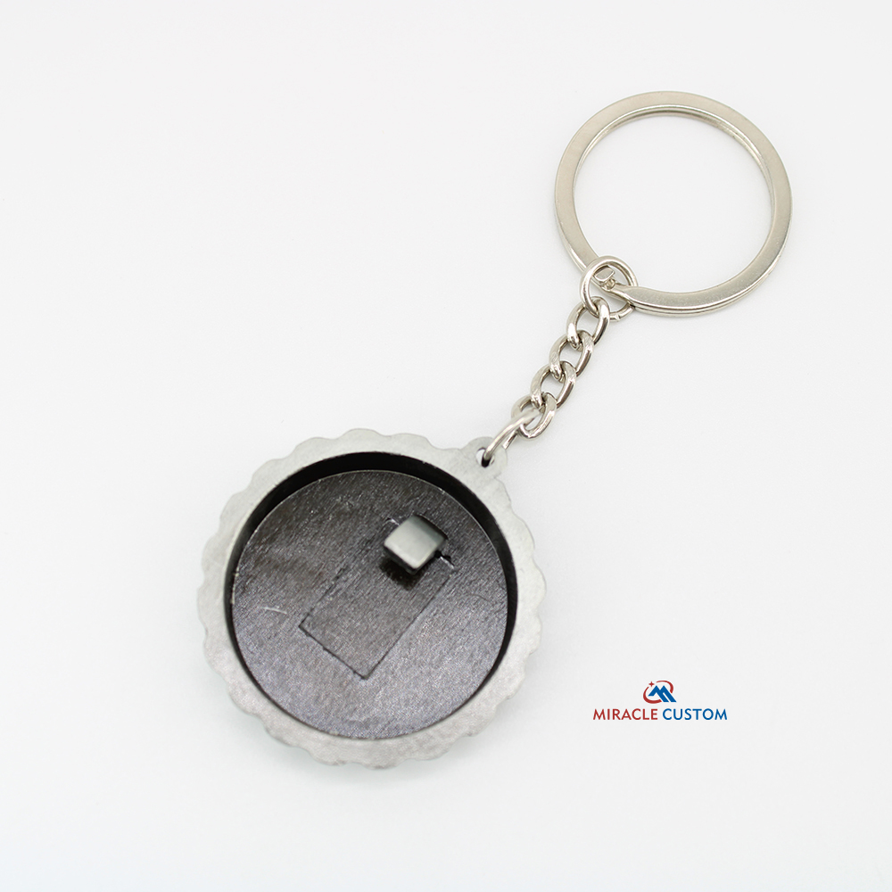 Custom Beer Cap Keychain with Bottle Opener Features