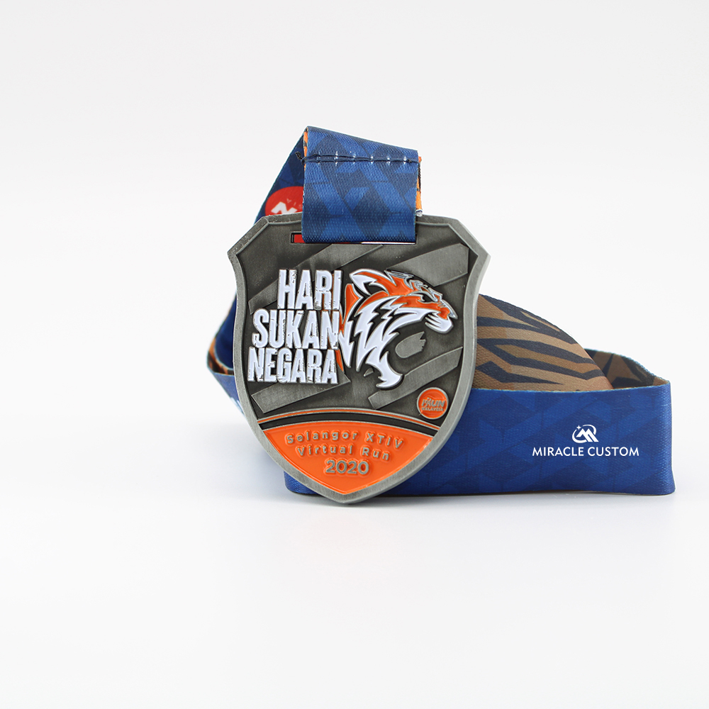 Custom Hari Sukan Negara 2020 Virtual Run 10km Finisher Medals