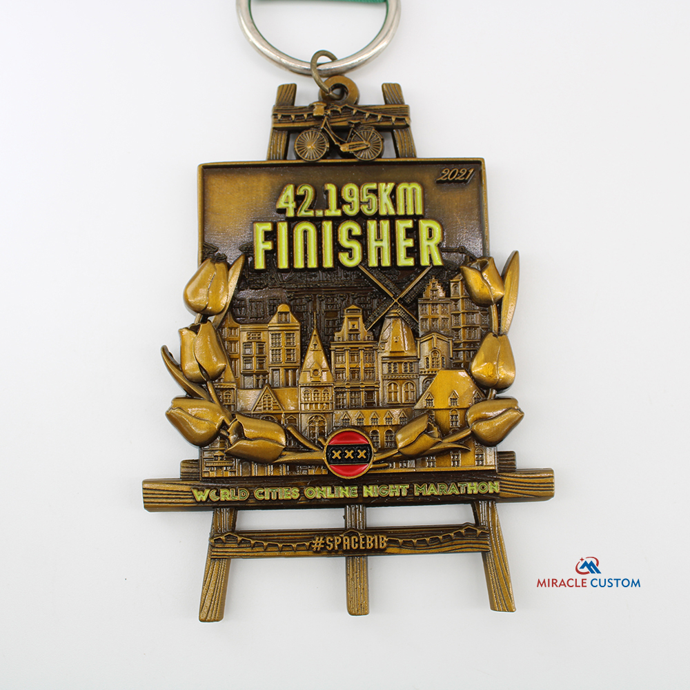 Custom Amsterdam Online Night Marathon World Cities Series Virtual Medals