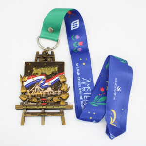 Custom Amsterdam Online Night Marathon World Cities Series Virtual Medals