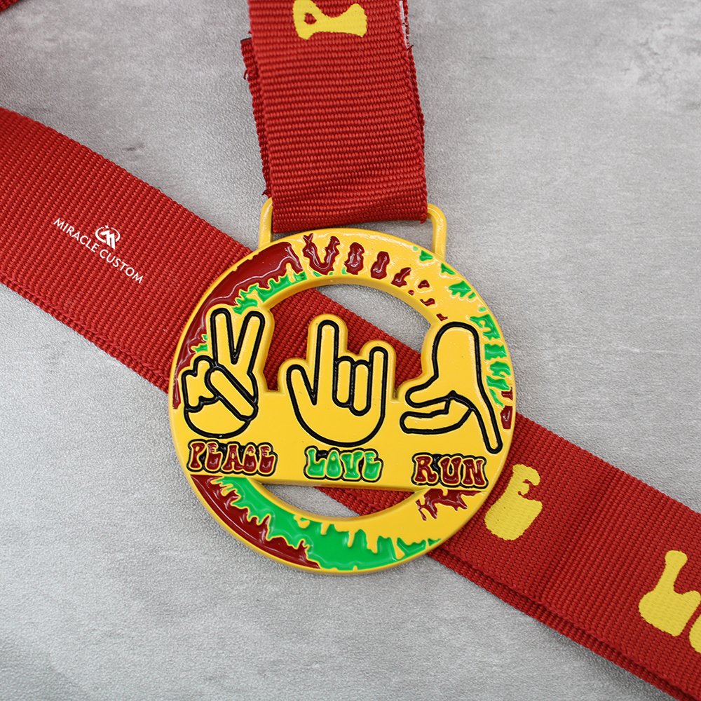 Custom Peace Lake Run Hollowed Out Spray Paint Medals