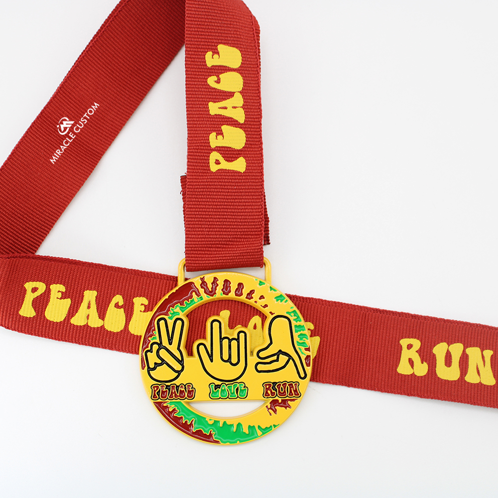 Custom Peace Lake Run Hollowed Out Spray Paint Medals