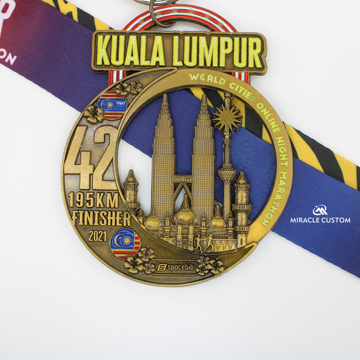 Custom Malaysia Night Marathon World Cities Series Sports Medals