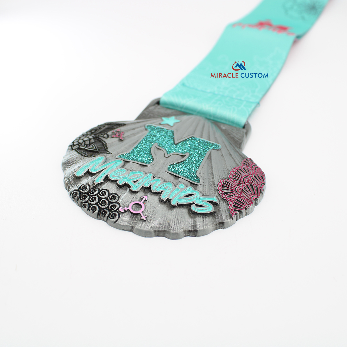 Custom Mermaid Run Glitter Sports Medals