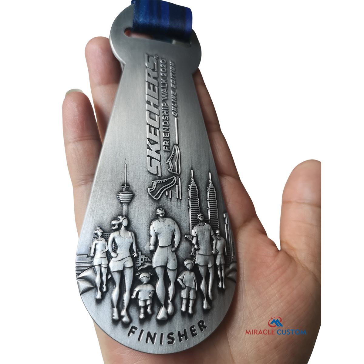 Custom Friendship walk 2020 pocket shoe spoon shape medals