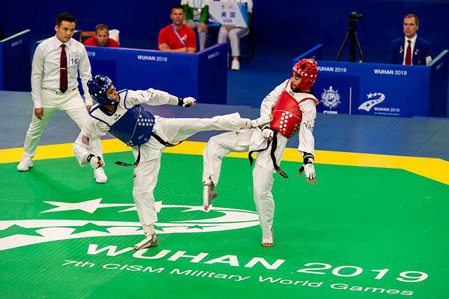 Taekwondo match at the Military World Games in 2019