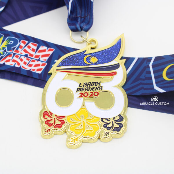 Custom Fun Run Medals Larian Dengkil Merdeka 2020 Sports Medals