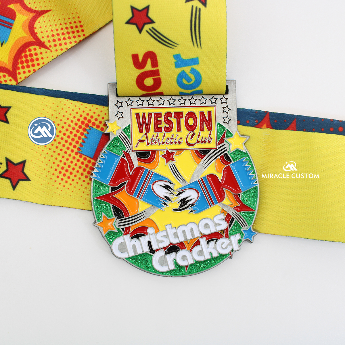 Custom Glitter Fun Run Medals Running Medals