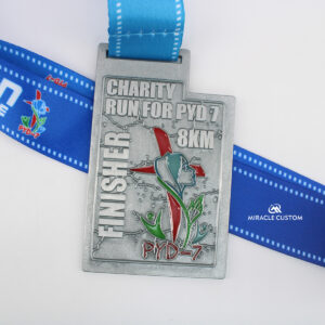 Custom Charity Run For PYD7 8KM Finisher Medals