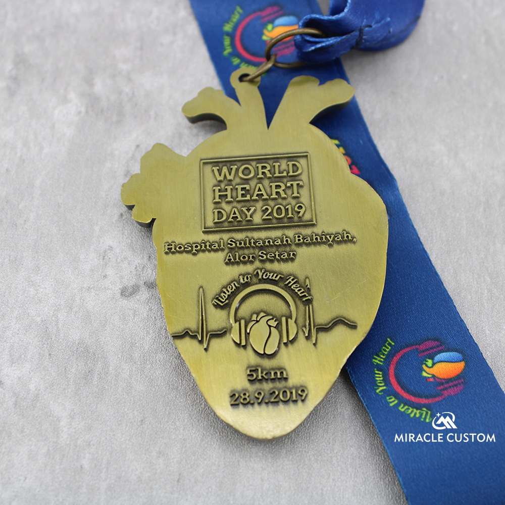 Custom Malaysia World Heart Day 2019 5km Run Medals