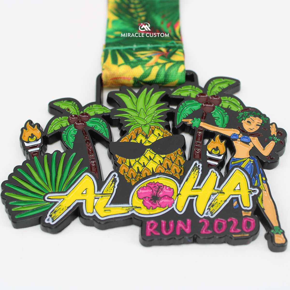 Custom Aloha Run 2020 Finisher Medals