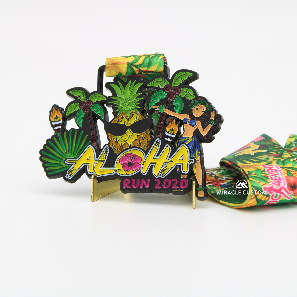 Custom Aloha Run 2020 Finisher Medals