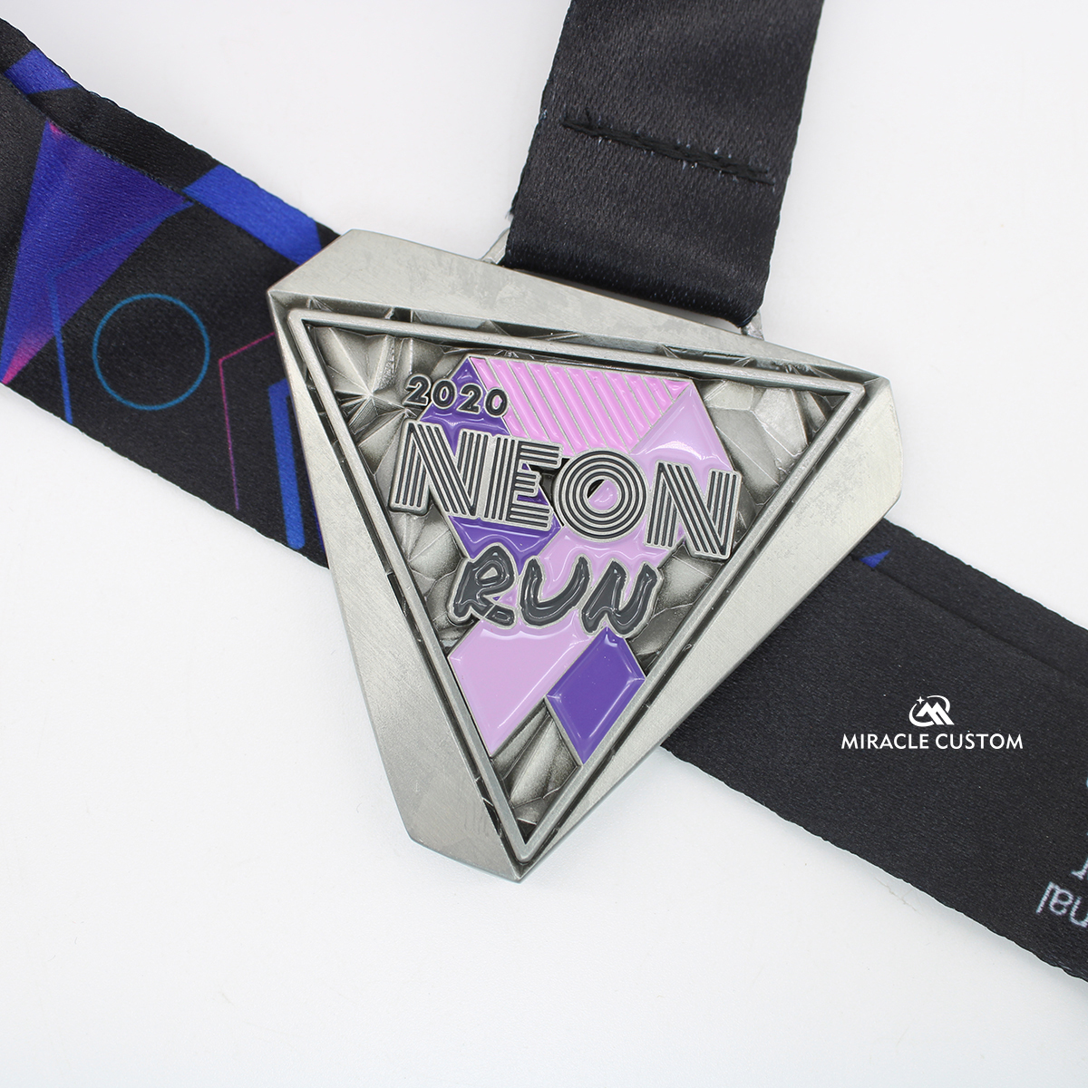 Custom Neon Run 5KM Finisher Charity Run Medals