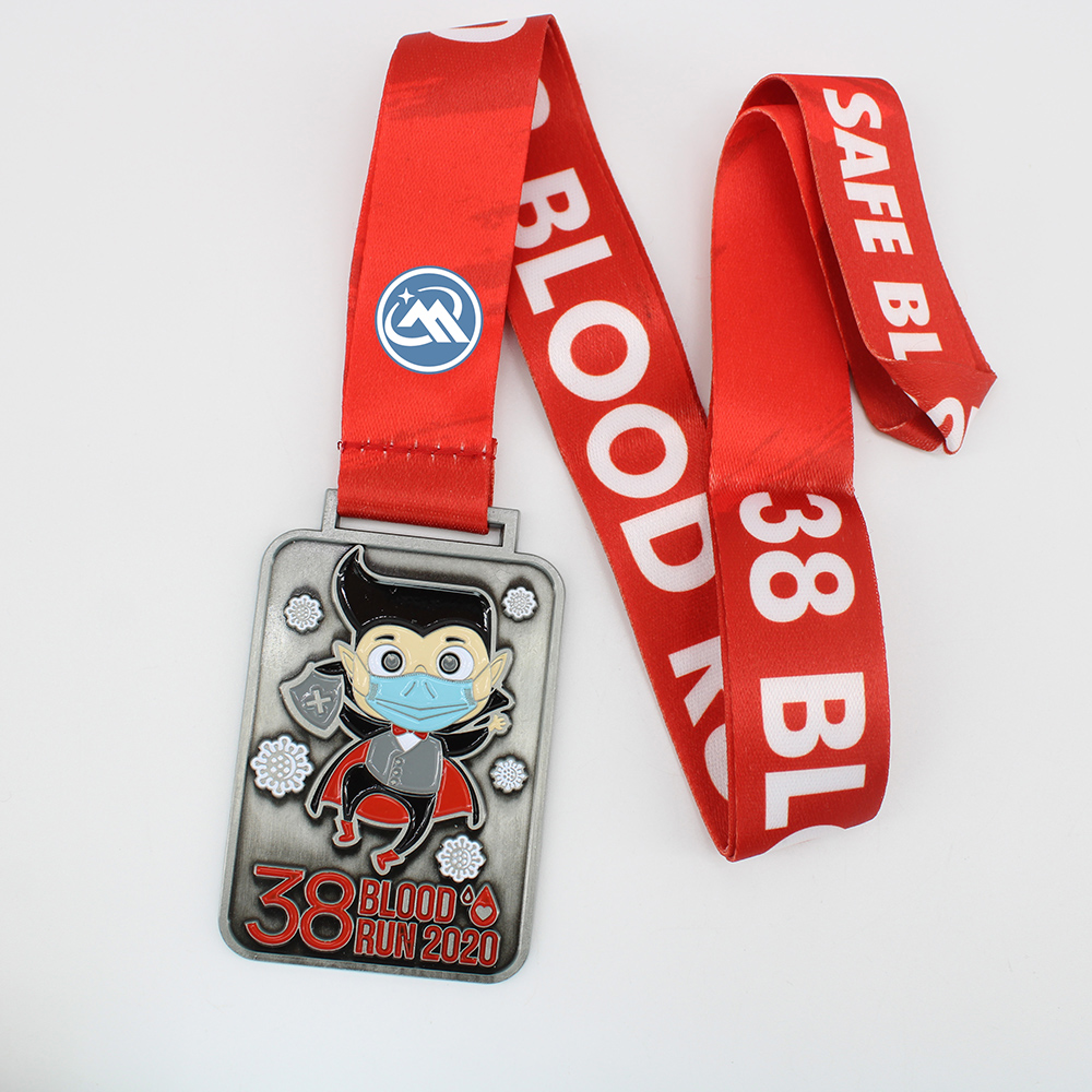 Custom 38 Blood Run 2020 Virtual Race Medals