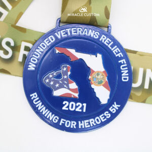 Custom Color Spray Medals Running For Heroes 5K Medals