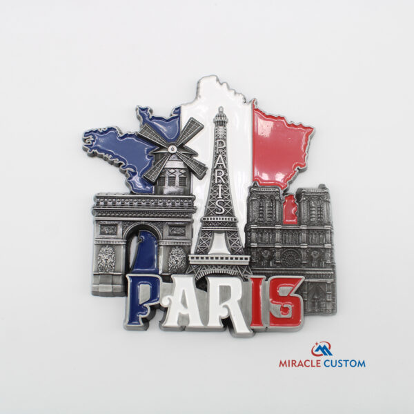 Custom 3D Paris Metal Fridge Magnet Souvenir Gift