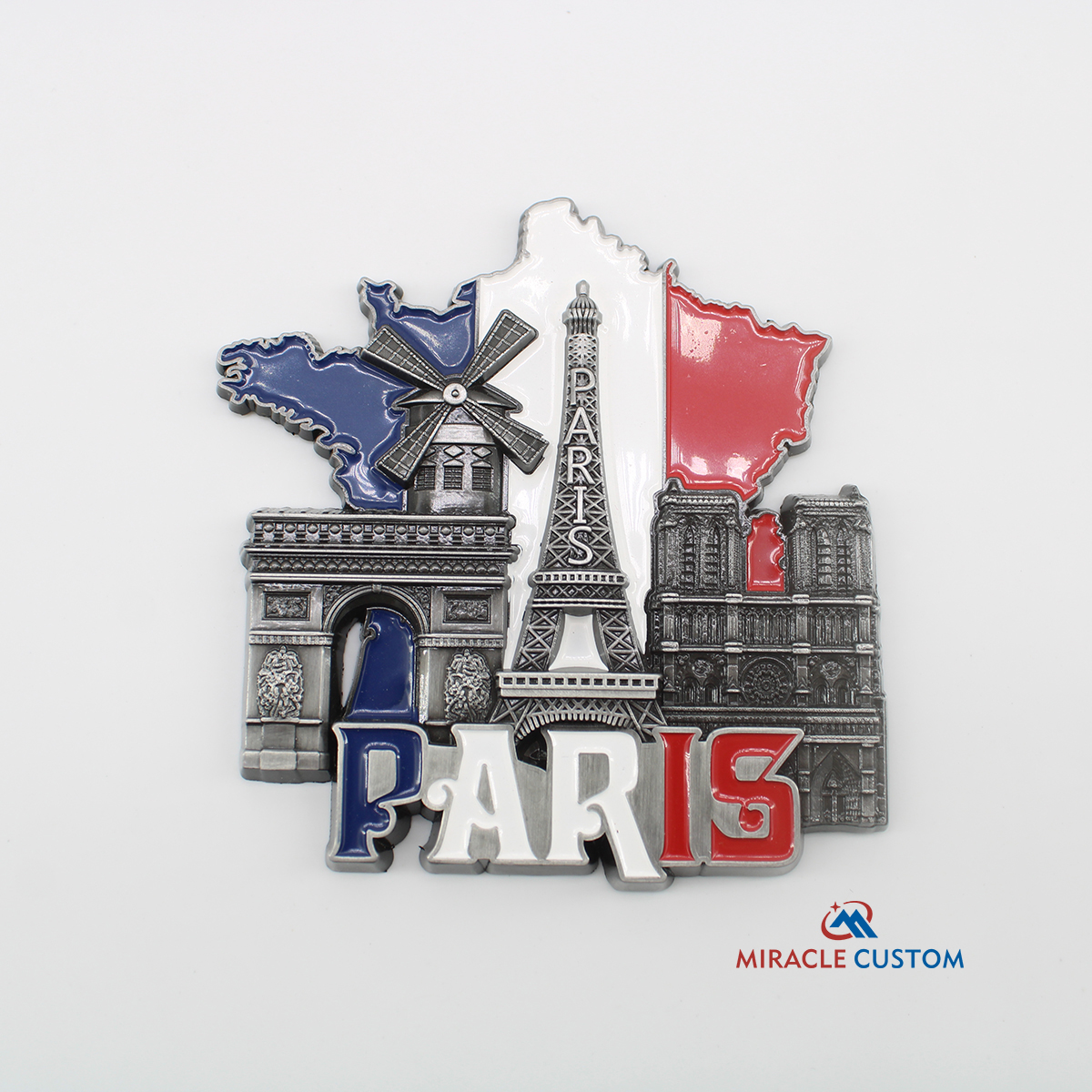 Custom 3D Paris Metal Fridge Magnet Souvenir Gift 