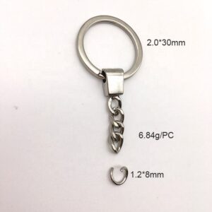 Wholesale 30mm Metal Flat Key Ring Chains