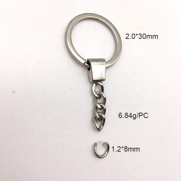 Wholesale 30mm Metal Flat Key Ring Chains