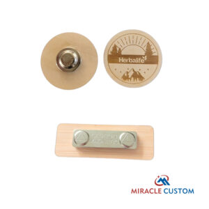 Custom Wooden Badge Personalized Wood Badge Pin for a Unique Touch