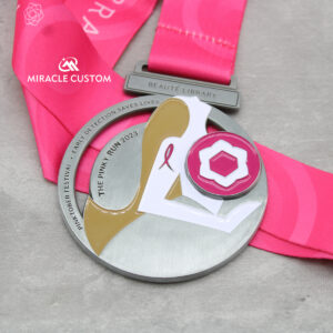Custom Pink Run Spin Medals