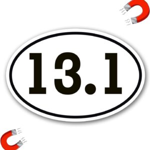 13.1 Half Marathon Black Oval Magnet Decal