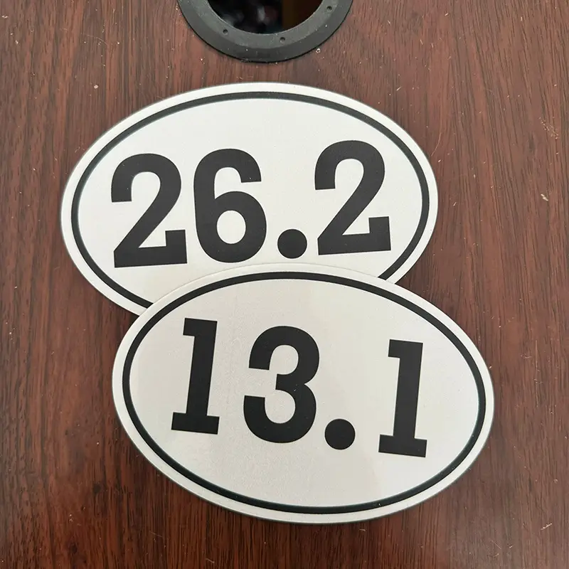 Half Marathon Black Oval Magnet Decal