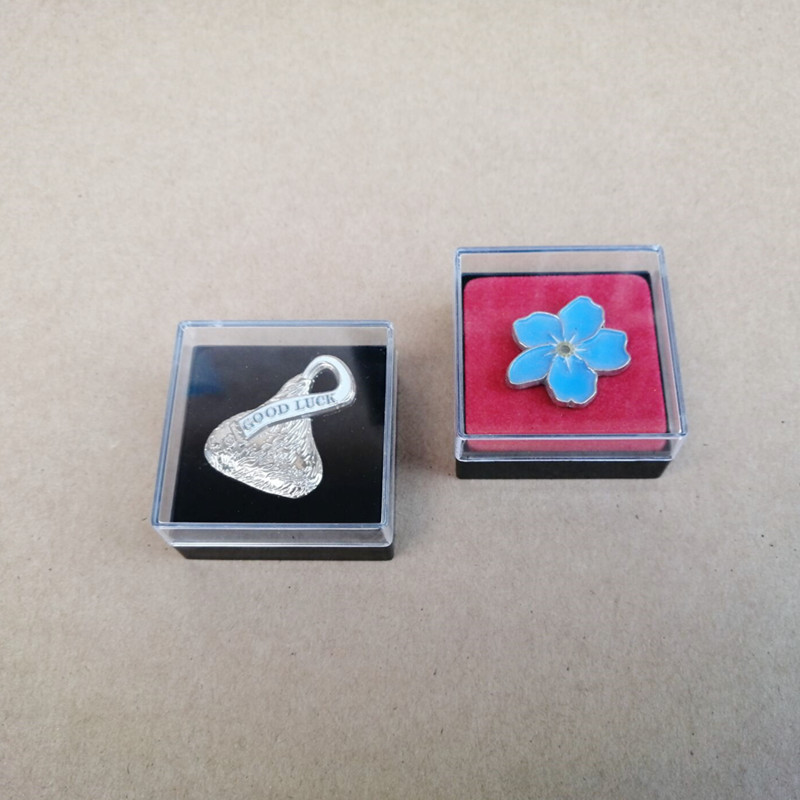 Custom Die Struck Pins With Plastic Box